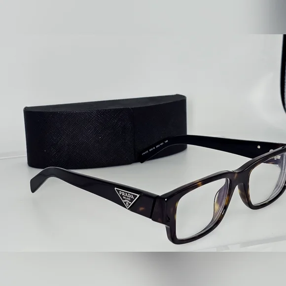 Prada Tortoise Shell Glasses PR07ZV Rectangle Eyeglasses RX Apprx -2.0 - Picture 5 of 11